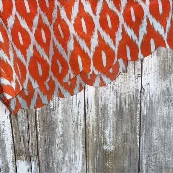 THML Orange Printed Scalloped Bottom Shorts - Picture 2 of 5